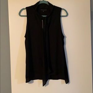 Black semi-sheer blouse